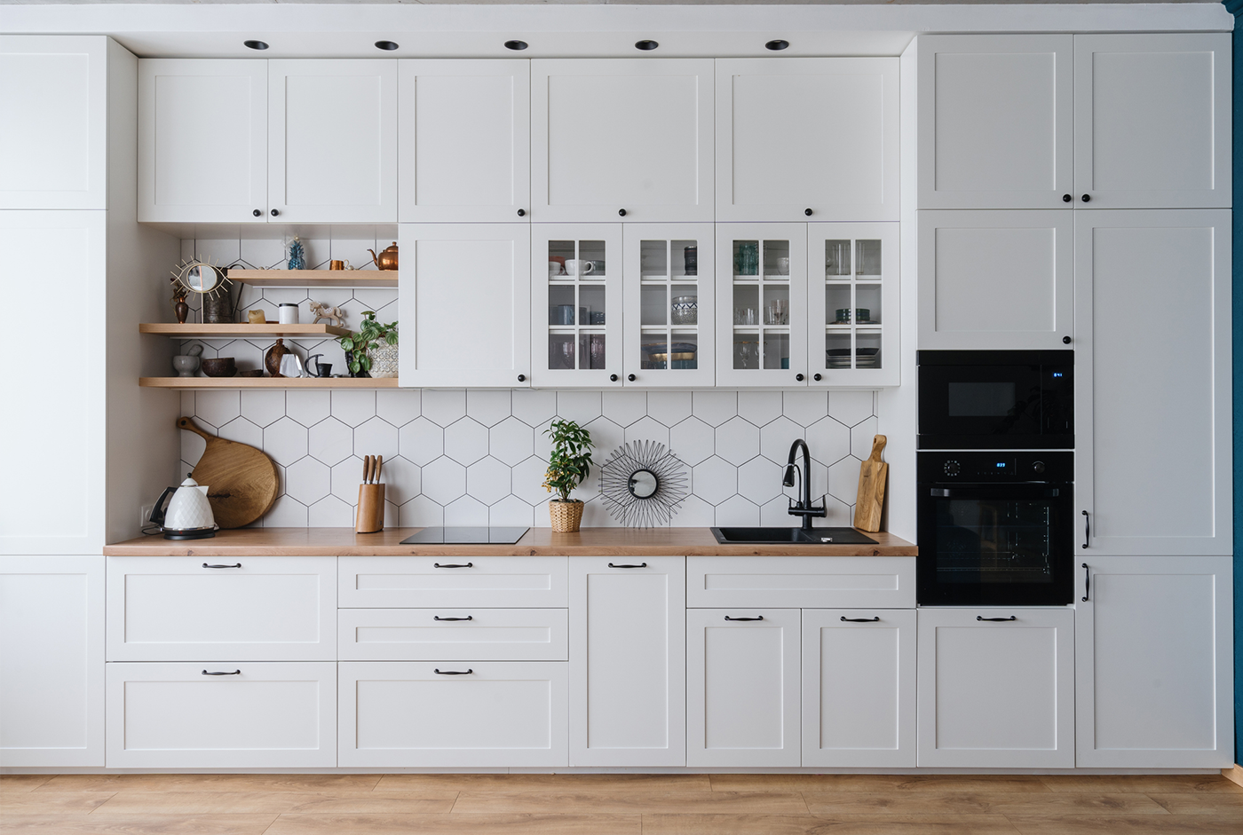 Kitchen featuring White Shaker cabinets, courtesy of iStock Photo