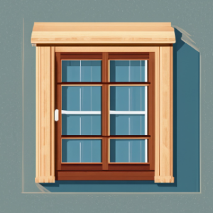 Wood Window Flat Illustration