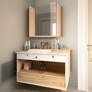 bathroom vanity with pull out drawers
