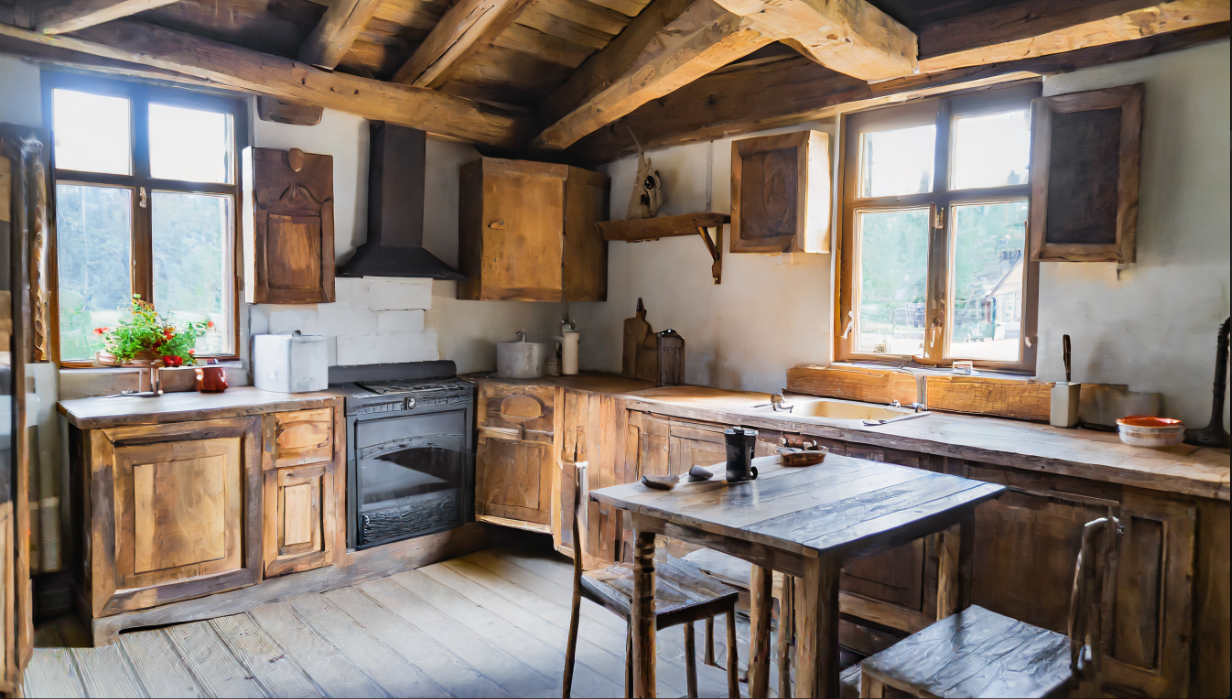 Rustic wooden kitchen
