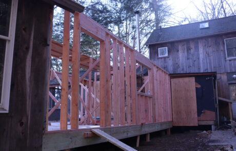 Partially finished addition framing