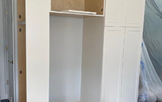 Image of cabinets after install without doors