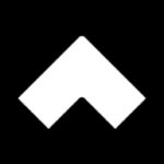 Black square with a white upward-pointing arrow in the center.