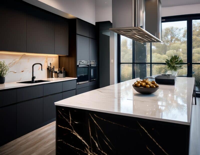 Large custom kitchen island for kosher meal preparation