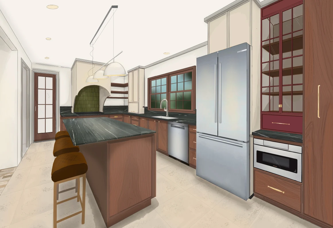 Stamford, CT Kitchen – Initial Render Initial Rendering of a Stamford, CT Kitchen Remodel