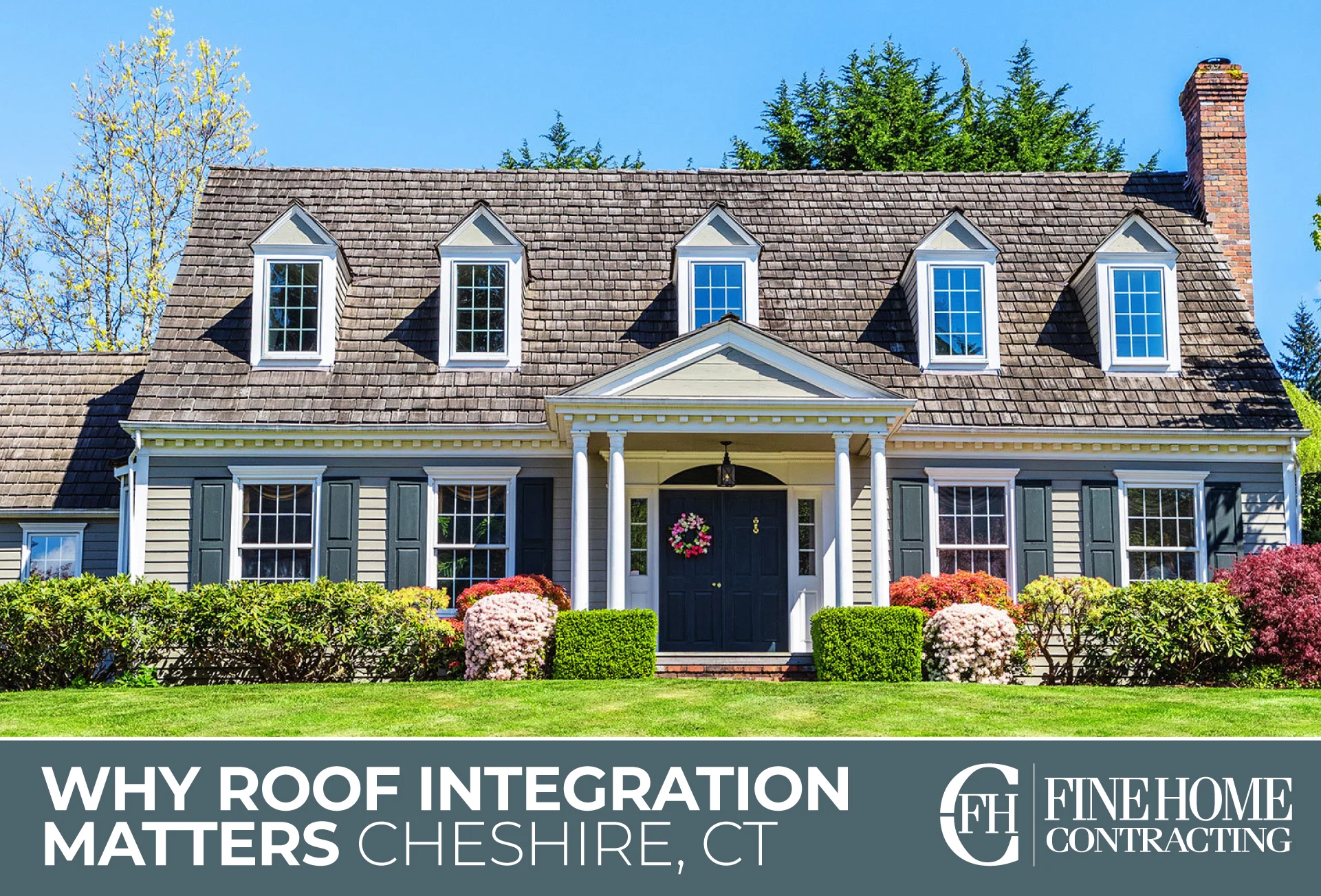 Classic Cheshire, Connecticut home addition with a seamlessly integrated roofline, matching architectural details, and balanced New England design.