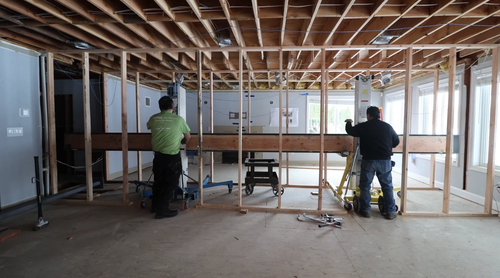 Wolcott CT Full Home Remodel Steel Beam Installation
